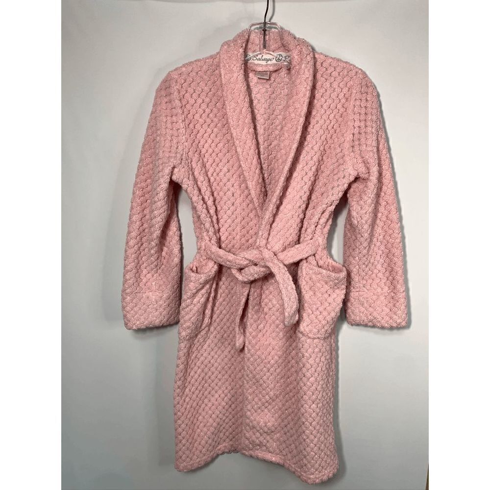 PJ Salvage Kids Girl Bathrobe Embellished Floral Mesh Shawl Front Tie Pink M